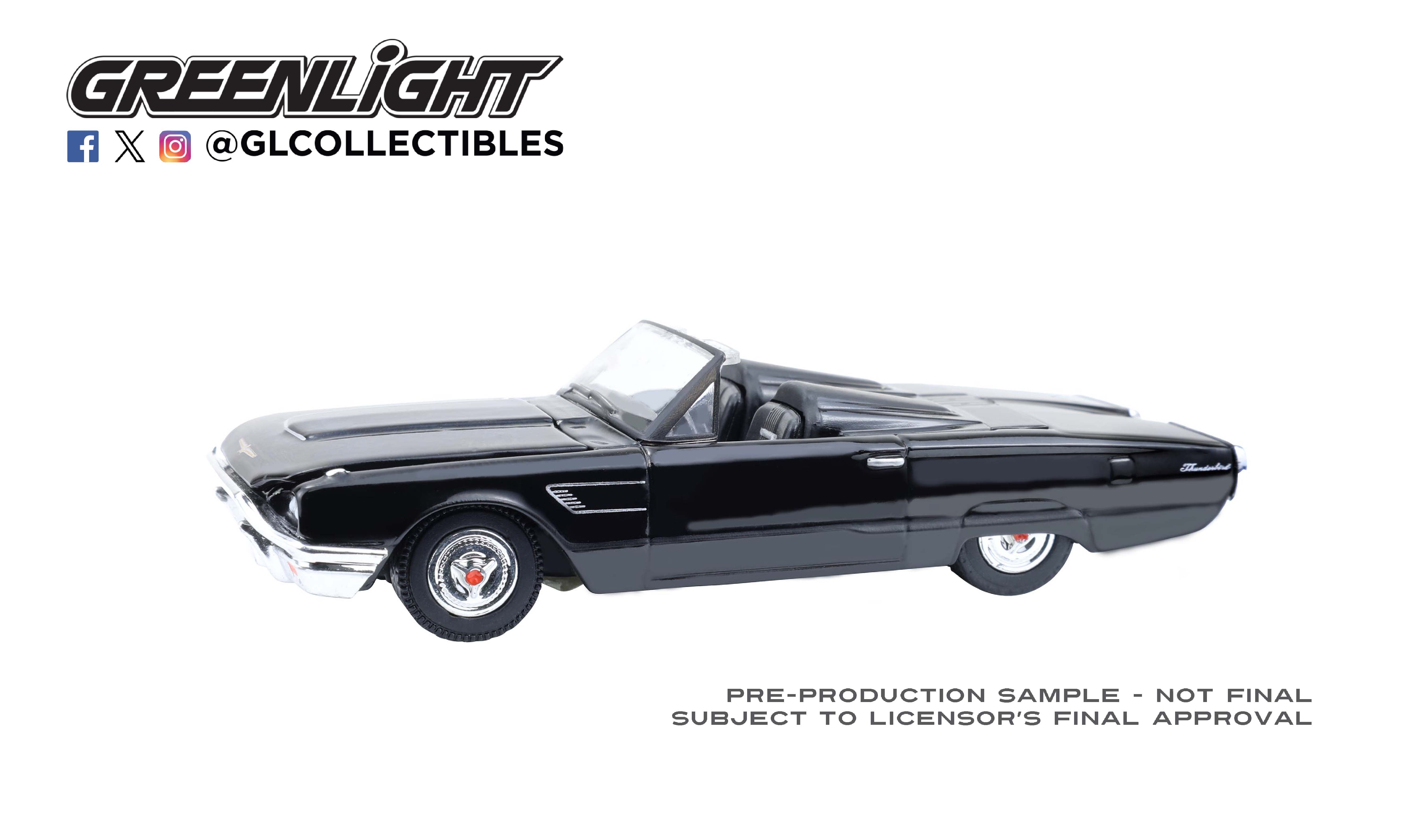 GreenLight '65 Ford Thunderbird w/ Tonneau Cover - 1:64 (2025 Black Bandit Series 30)